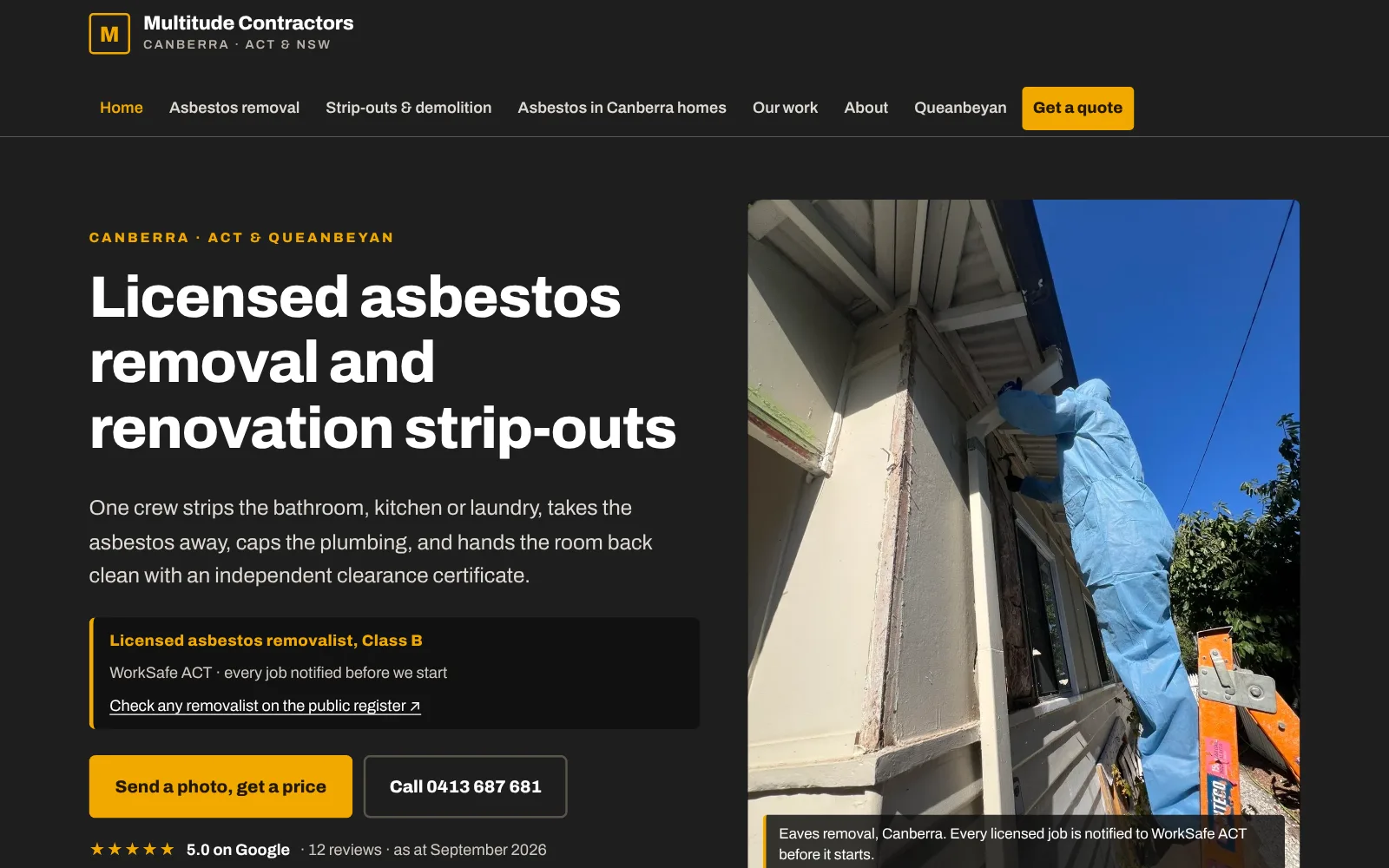 Multitude Contractors's website, built by Well Handled